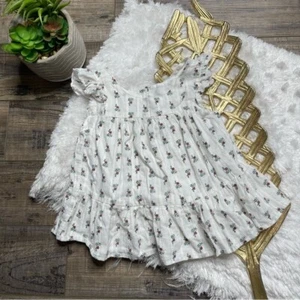Janie and Jack Floral Ruffle Blouse Girl’s Size 3 White - Picture 1 of 9