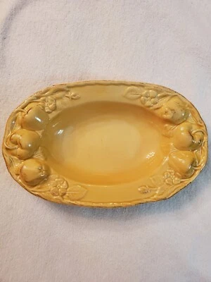 Maioliche Jessica Cerámica Rústica Amarillo Cuenco para Servir Hecho en Italia Manzanas Criadas Foto 1 de 4