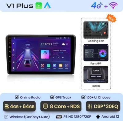 Autoradio Audi A3 8P 2003-2013 4G+64GB 4G+WIFI CarPlay-AndroidAuto Wireless. - Immagine 1 di 4