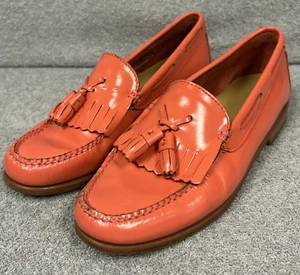 Size 7.5 - Weejuns Bass Jaclyn SP15 Coral Leather Loafers - Picture 1 of 13
