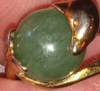 Anillo de jade delfín, jadeíta 925 talla 7 estampado China y marca de fabricante K rizada? Foto 1 de 4