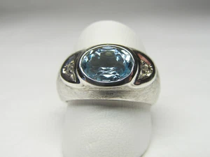 Ring 925er Sterling Silber  mit  Blau Topas - Bild 1 von 3