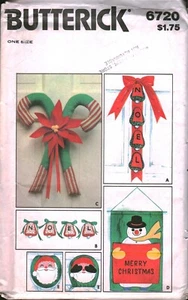 6720 Vintage Butterick SEWING Pattern Christmas Decorations Wall Hanging UNCUT - Picture 1 of 2
