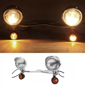 Driving Passing Spot Fog Turn Signal Light Bar For Harley Softail Dyna Sportster - Picture 1 of 12