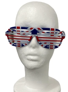 Adults Mens Womens Union Jack Flag Shutter Sunglasses Shades Party Fancy Dress - Picture 1 of 8