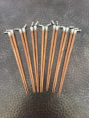 Silver Fish Wooden Chopsticks 7 Pairs - Image 1 of 4
