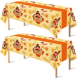 2 Pack Thanksgiving Tablecloth - Thanksgiving Decorations - Thanksgiving Table D - Picture 1 of 8