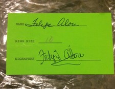 1995 Signed Felipe Alou All Star Ring Receipt Auto MLB Montreal Expos Manager