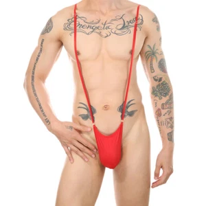 Men's Mankini G-string Thong Bodysuit Jockstrap Pouch Underwear V-strings Sissy - Picture 1 of 48