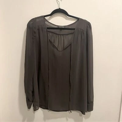 Blusa Tinley Road Gris Corbata Transparente - Talla L Foto 1 de 4