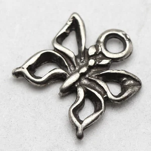 Sterling Silber Anhänger Charm 925 GESTEMPELT Schmetterling Insekt Vintage Käfer kein Schrott - Bild 1 von 2