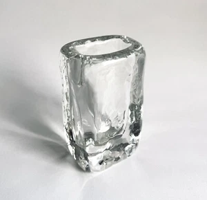 Modernist Art Deco Freeform Murano Glass Block Vase in Manner of Carlo Scarpa - Picture 1 of 14