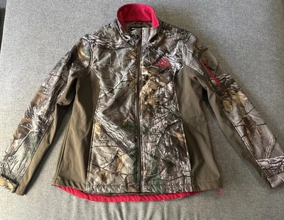 Realtree Women’s Camo/Pink Coat Sz XL (46-48), W/Cinching,Brand New Condition - Image 1 of 4