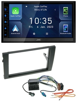 JVC DAB Bluetooth MP3 USB 2DIN Autoradio für Audi A4 01-08 B6 B7 Quadlock - Bild 1 von 4