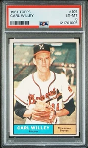 1961 Topps Baseball #105 Carl Willey PSA EX - MNT 6!!! - Bild 1 von 3