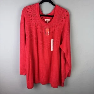 NWT Evri Sweater Bright Red Womens Plus Size 4X - Picture 1 of 9