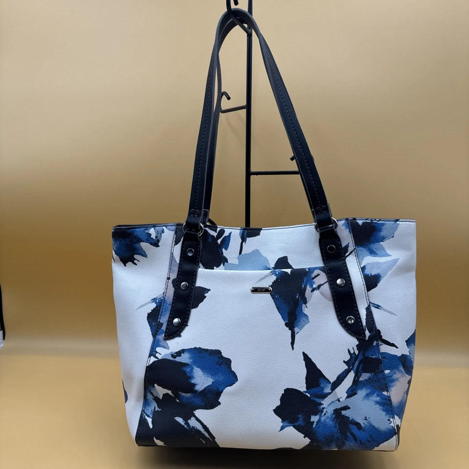 Chaps синий и черный абстрактный акварель Дамская сумка сумочка с короткими ручками двойной ручки плеча - Изображение 1 из 4