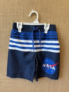 NASA Boys Blue Striped Swim Trunks Size S (4/5) - Picture 1 of 2