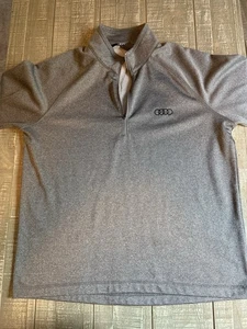 Pullover gris Audi 1/4 cremallera para hombre talla mediana logotipo bordado - Imagen 1 de 5
