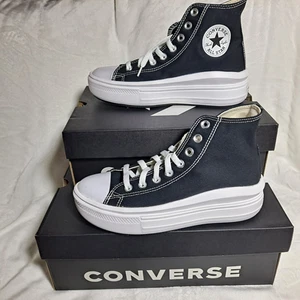Converse Women's CTAS Move HI Black Natural Ivory White 568497C US 8W - Picture 1 of 10