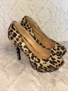 OLHO Sexy Suede Platform High Heels Pumps Shoes 8 Animal Print - Picture 1 of 8