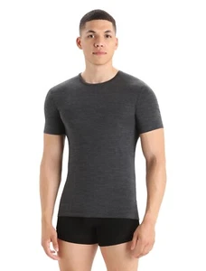 Icebreaker Men's MEDIUM Merino 150 Anatomica Short Sleeve Crewe in Jet Heather - Picture 1 of 5
