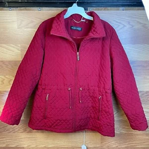 Ellen Tracy Women's Red 100% Polyester Long Sleeve wiht Pockets Jacket Size L - Picture 1 of 9