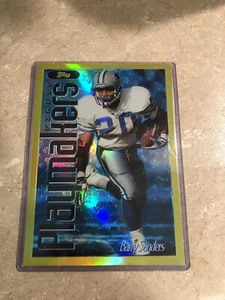 1996 TOPPS FINEST PLAYMAKERS BARRY SANDERS 5x7 JUMBO GOLD REFRACTOR NO3OF6 RARE! - Picture 1 of 2