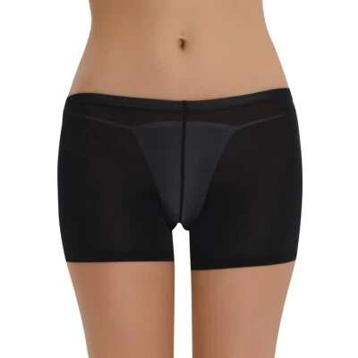 Damen Boy Shorts Unterwäsche Sexy transparente Shorts mit Schritt offen Hotpants - Bild 1 von 3