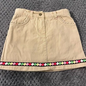 GYMBOREE GIRLS Khaki Embroidered Multicolor Dot Skort/Skirt Size 6 Shorts - Picture 1 of 6