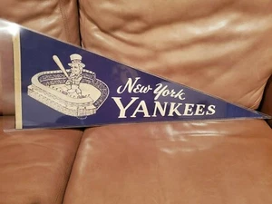 Vintage 1950's New York Yankees Stadium Felt Pennant Mickey Mantle HOF RARE - Picture 1 of 3