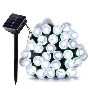 50 LED Solar Garden Fairy Light – Outdoor White String Light Outside Waterproof - Picture 1 of 11