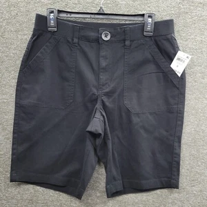 Karen Scott Shorts Women's 8 Black Utility Pockets Stretch Waist NWT - Picture 1 of 7