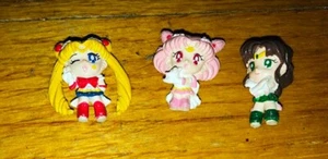 Lot of 3 Vintage Sailor Moon PVC Figures Chibi Moon Chibiusa Sailor Jupiter Rare - Picture 1 of 1