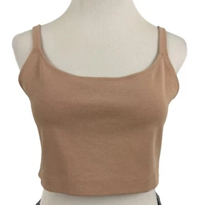 Aritzia The Group Babaton Bra Crop Top Women's Large Ribbed Frankie Top Beige - Picture 1 of 10
