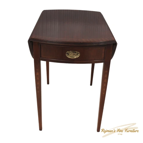 Ethan Allen Hepplewhite Drop Leaf Pembroke Inlaid Mahogany Table Cover