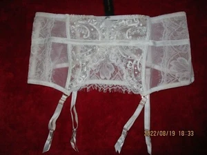 ANN SUMMERS WHITE/NUDE WASPIE SUSPENDER "FIERCELY SEXY" SIZE L (16-18 NWT - Picture 1 of 1