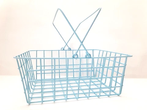 VINYL COVERED WIRE EGG BASKET WITH DOUBLE HANDLES ~ LIGHT BLUE ~ 11.5 X 9.75 Cover