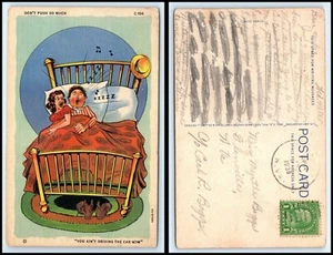 Postal de cómic de colección - Pareja en la cama, no empujes tan fuerte que no conduzcas M40 - Imagen 1 de 1