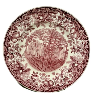 Vassar College Wedgwood Plate - BLODGETT HALL OF EUTHENICS -1929 - Pink - Picture 1 of 5