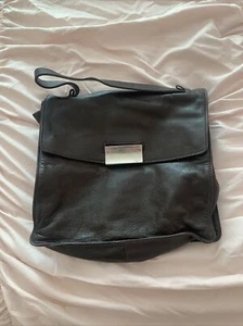 VINTAGE CAPACCIOLI FIRENZE ITALY BROWN LEATHER SILVER BUCKLE CLOSURE HOBO BAG - Picture 1 of 13
