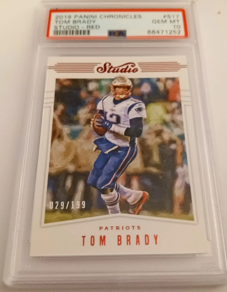 2019 TOM BRADY Panini Chronicles Studio RED Card #S17 (79/199) PSA 10 GEM MINT - Image 1 of 1