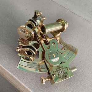 SOLID BRASS GOLDEN FINISH ASTROLABE ANTIQUE MARITIME NAUTICAL SHIP SEXTANT GIFT - Picture 1 of 6