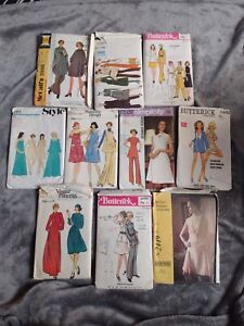 10 Vintage Dressmaking Sewing Patterns Mixed Bundle Job Lot 60s 70s