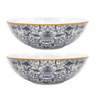 Set of 2 William Morris Lodden Floral Porcelain Salad Pasta Soup Bowls Dining
