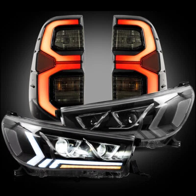 VLAND For 2015-2019 Toyota Hilux/Vigo LED Projector Headlights+Smoke Tail Lights - Image 1 of 4