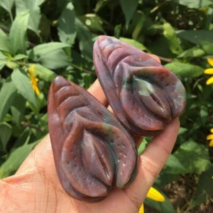 50g+ Natural Ocean Jasper Source Of Life Crystal sculpture Vagina Heal decor 1pc - Picture 1 of 10