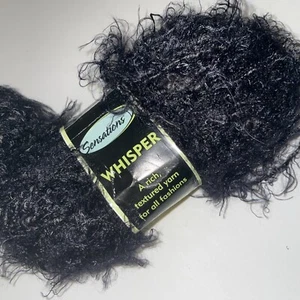 Sensations Soft Fur yarn WHISPER - #09 Black - 1.75oz / 50g / 71yd / 65m - Picture 1 of 4