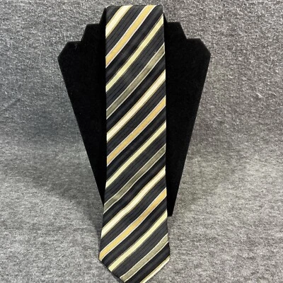 "Corbata para hombre Alexander Julian colores - negra/bronceada/verde a rayas 100 % seda-60""" Foto 1 de 4