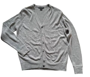 Weatherproof Cardigan Sweater Mens Large Button Front 100% Acrylic V-Neck Gray - Picture 1 of 7
